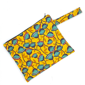 Pouch Yellow Garden medium 27.5x22cm - ύφασμα, καλλυντικών, ταξιδίου, μικρές, φθηνές