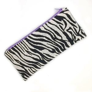 Pouch-κασετίνα Zebra 10x22 cm - ύφασμα, κασετίνες, καλλυντικών, ταξιδίου