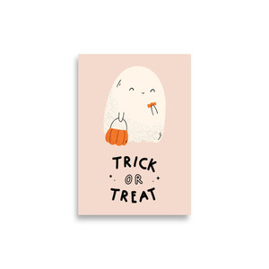 20x30 εκ. Α4 - Αφίσα Πόστερ Trick or treat φάντασμα για διακόσμηση τοίχου με θέμα Halloween χωρίς κάδρο - κορίτσι, αφίσες, halloween