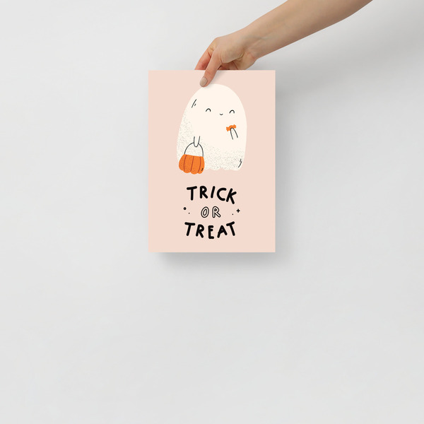 20x30 εκ. Α4 - Αφίσα Πόστερ Trick or treat φάντασμα για διακόσμηση τοίχου με θέμα Halloween χωρίς κάδρο - κορίτσι, αφίσες, halloween - 3
