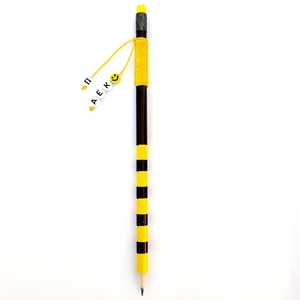 Μολύβι κίτρινο με ομάδα και μονόγραμμα - κασετίνες, μονογράμματα
