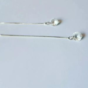 Silver classic earrings - ορείχαλκος, κρεμαστά, φθηνά - 2