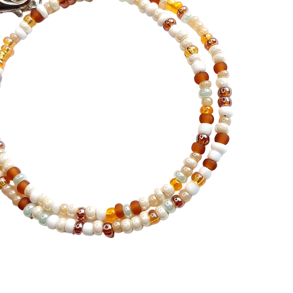 Πολύχρωμο Κολιέ με γυάλινο χαντράκι 3mm - γυαλί, τσόκερ, κοντά, seed beads - 2
