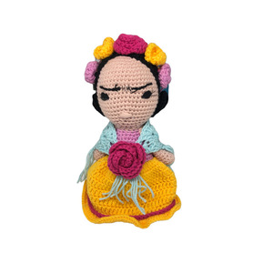 Πλεκτό κουκλάκι Φρίντα Κάλο 20εκατοστα Frida khalo - λούτρινα, amigurumi, frida kahlo, δώρο έκπληξη