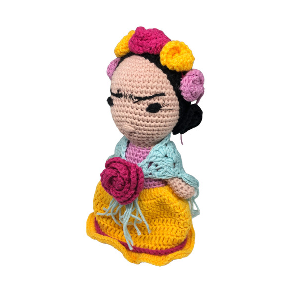 Πλεκτό κουκλάκι φιγούρα διάσημη ζωγράφος amigurumi 20εκ - λούτρινα, amigurumi, δώρο έκπληξη - 4
