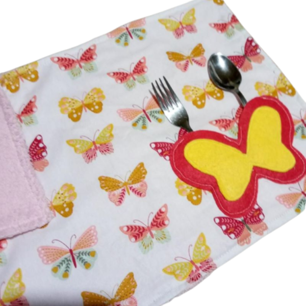 Παιδικό βαμβακερό σουπλά πεταλούδες ( 40 χ 26 εκ.) - πετσέτα, χειροποίητα, σουπλά - 3