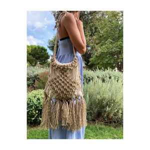 Μακραμε boho τσαντα απο jute - ώμου, ψάθα, χιαστί, μακραμέ, all day - 2