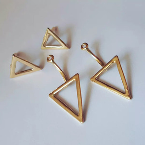 Gold love earrings ♡ - ορείχαλκος, καρφωτά, νυφικά