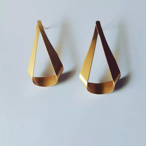 Gold love earrings ♡ ♤ ◇ - επιχρυσωμένα, ορείχαλκος, καρφωτά - 2