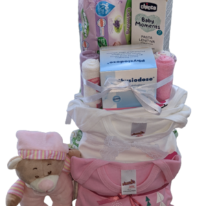 Δωράκι για νεογέννητο κοριτσάκι τουρτοπανα Pink Bear - κορίτσι, σετ δώρου