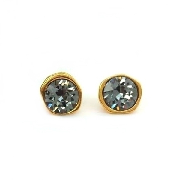 Black Diamond Earrings - επιχρυσωμένα, ορείχαλκος, κρύσταλλα, swarovski, καρφάκι