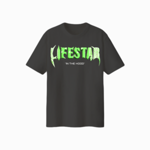 LIFESTAR GREEN BANDANA TEE-BLACK TEE - βαμβάκι, crop top, μακρυμάνικες