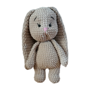 Πλεκτο κουνελακι βελουτε/ stuffed crochet bunny - crochet, λούτρινα - 2