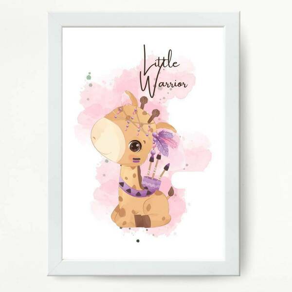 Παιδικό Καδράκι Little Warrior 21x30cm Σε 5 Σχέδια! - πίνακες & κάδρα, κορίτσι, δώρο γέννησης, ζωάκια, προσωποποιημένα, παιδικά κάδρα
