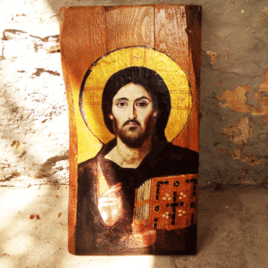 Χειροποίητη Εικόνα Του Ιησού Χριστού Σε Ξύλο 44x22cm - πίνακες & κάδρα, πίνακες ζωγραφικής, εικόνες αγίων - 2