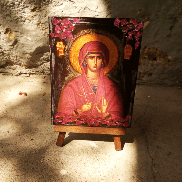 Αγία Μαρίνα Εικόνα Με Καβαλέτο - πίνακες & κάδρα, πίνακες ζωγραφικής, εικόνες αγίων - 2