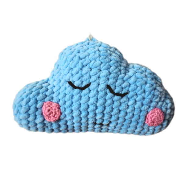 Πλεκτο βελουτε συννεφο/ stuffed crochet cloud - λούτρινα