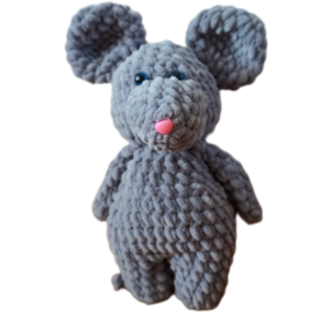 Πλεκτο βελουτε ποντικι / stuffed crochet mouse - λούτρινα