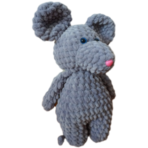 Πλεκτο βελουτε ποντικι / stuffed crochet mouse - λούτρινα - 2