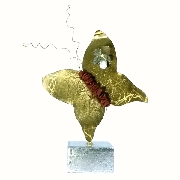 Διακοσμητική πεταλούδα από μέταλλο χρυσό 20Χ11Χ4 - μέταλλο, πεταλούδα, μινιατούρες φιγούρες