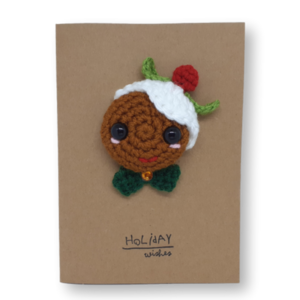 Χριστουγεννιάτικη κάρτα - Gingerbread Man - νήμα, ευχετήριες κάρτες