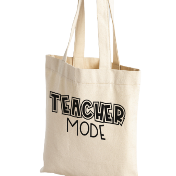 Δώρο για δασκάλα υφασμάτινη τσάντα 40x38 εκατοστά, βαμβακερή μπέζ τσάντα για βιβλία και ψώνια, χειροποίητο δώρο για δασκάλα - ύφασμα, δώρο, tote