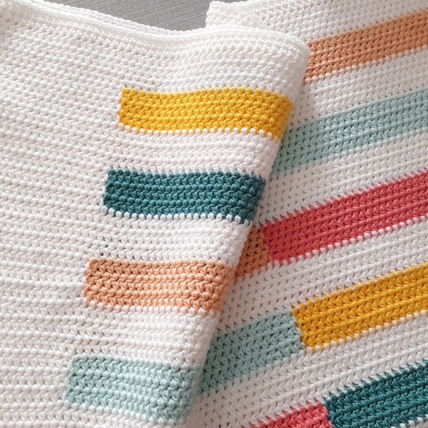 Color block πλεκτή κουβέρτα σε υπέροχα χρώματα! - κουβέρτες - 3