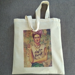 tote bag οικολογική FRIDA - ύφασμα, ώμου, all day, tote, πάνινες τσάντες - 2