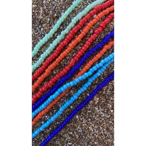 Χρωματιστές χάντρες και μεταλλικό ρόμβο με σμάλτο - χάντρες, κοντά, layering - 2