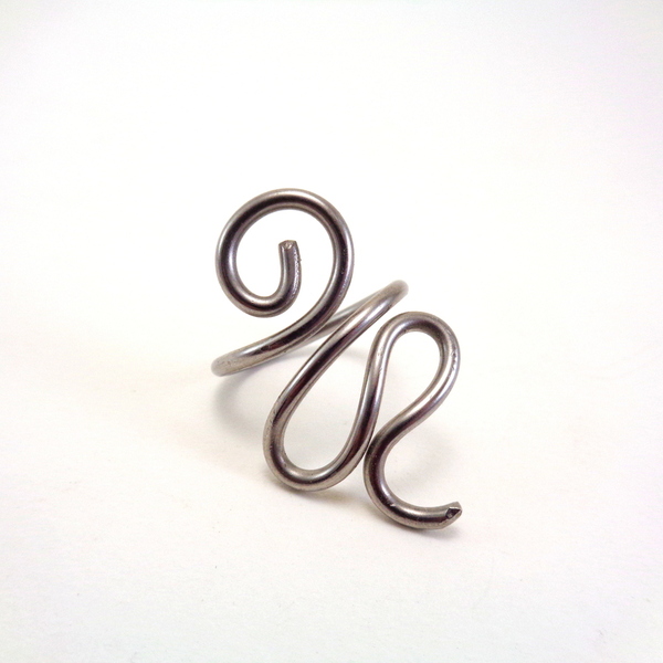 Ασημένιο Δαχτυλίδι "Φίδι" - ασήμι 925, μεγάλα, αυξομειούμενα - 3