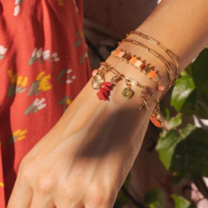 Βραχιόλι maia χρυσό - charms, ατσάλι, χεριού, αυξομειούμενα