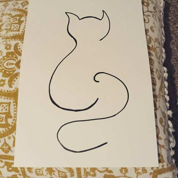 Cat Figure - πίνακες & κάδρα, πίνακες ζωγραφικής
