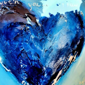 Ugly love, Colleen Hoover inspired. Χειροποίητος πίνακας ζωγραφικής με ανάγλυφη καρδιά, 20χ20εκατοστα, βάθος 4εκ, υγρό γυαλί - πίνακες & κάδρα, χειροποίητα, πίνακες ζωγραφικής