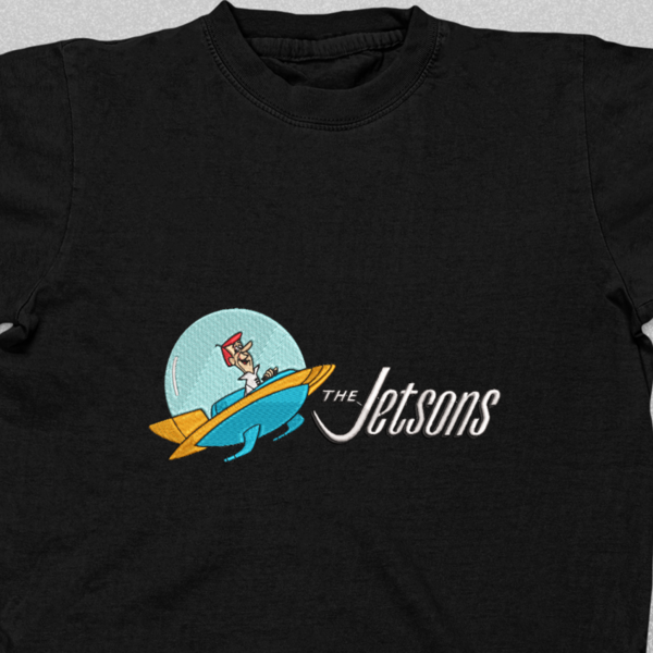 Βαμβακερό μπλουζάκι με κεντητο ρετρο σχέδιο Jetsons - βαμβάκι, κεντητά - 3