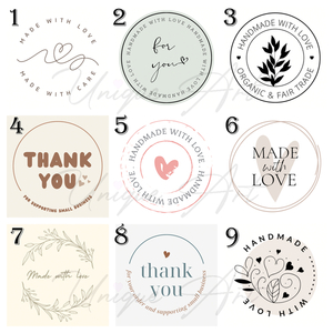 ΣΤΡΟΓΓΥΛΑ ΑΥΤΟΚΟΛΛΗΤΑ ''HANDMADE'', ''THANK YOU'' -STICKERS ΓΙΑ ΤΙΣ ΣΥΣΚΕΥΑΣΙΕΣ-1 σελίδα Α4 - αυτοκόλλητα - 3