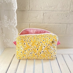 Νεσεσέρ / Pouch Bag "Yellow Leopar'' Μ (20x10x10) - ύφασμα, δώρα για γυναίκες, καλλυντικών, ταξιδίου, πρακτικό δωρο - 2
