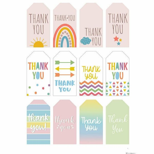 Εκτυπώσιμες ετικέτες Thank You σε 12 σχέδια Multicolor - αυτοκόλλητα, κάρτες - 5