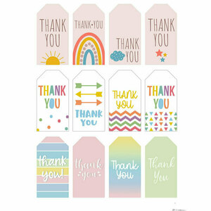 Εκτυπώσιμες ετικέτες Thank You σε 12 σχέδια Multicolor - αυτοκόλλητα, κάρτες - 5