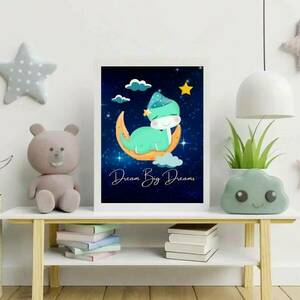 Παιδικό Καδράκι Dream Big Dreams Little Dragon Des.2 21x30cm-Αντίγραφο - πίνακες & κάδρα, κορίτσι, αγόρι, ζωάκια, παιδικά κάδρα - 2