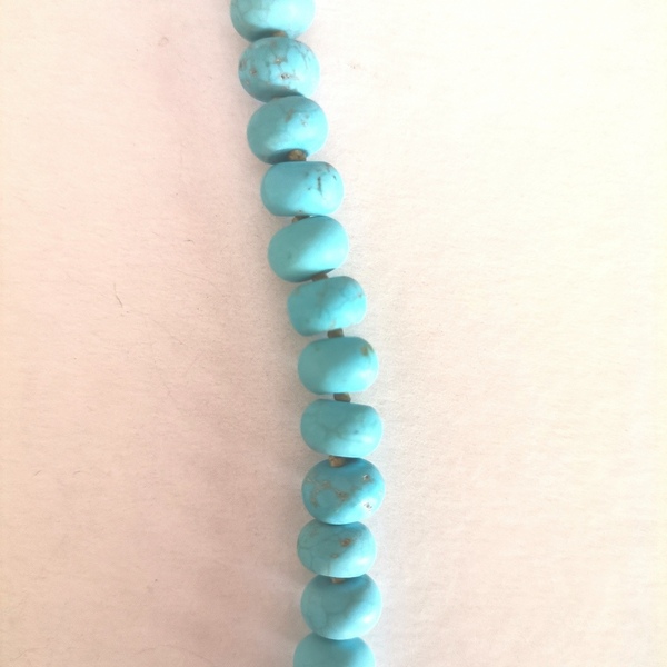 Κοντό κολιέ candy με γαλάζιο χαολίτη mat - ημιπολύτιμες πέτρες, κοντά, ατσάλι, ροζάριο - 4