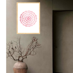 Κάδρο JAPANDI STYLE με ξύλινη κορνίζα σε φυσικό χρώμα (42 χ 32 εκ. ) - διακόσμηση σαλονιού, πίνακες ζωγραφικής - 4