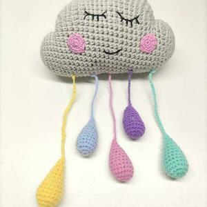 Πλεκτο συννεφο/ stuffed crochet cloud - λούτρινα