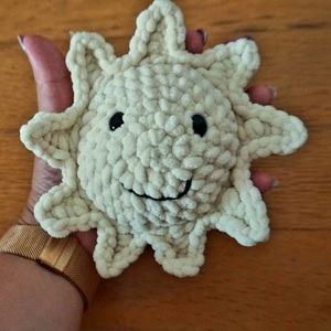Πλεκτο βελουτε ηλιος / stuffed crochet sun - λούτρινα - 2