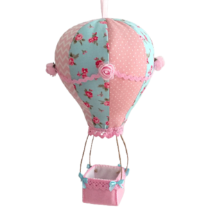 Κρεμαστό διακοσμητικό αερόστατο Romantic Flowers - κορίτσι, διακοσμητικά