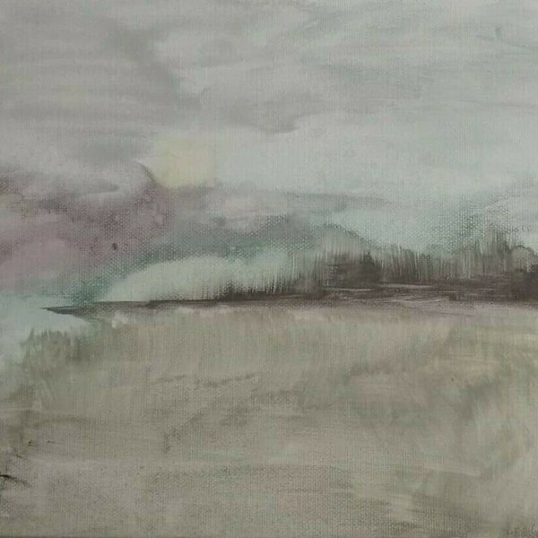 Morning Dew 09 - Καμβάς με ακρυλικά Abstract Landscape - 25*30 - πίνακες & κάδρα, πίνακες ζωγραφικής