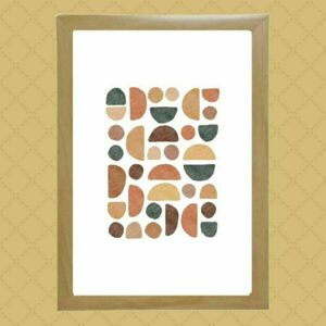 Κάδρο abstract art boho με ξύλινη κορνίζα σε φυσικό χρώμα (32 χ 22 εκ. ) - πίνακες & κάδρα, διακόσμηση σαλονιού - 3