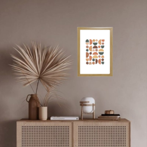 Κάδρο abstract art boho με ξύλινη κορνίζα σε φυσικό χρώμα (32 χ 22 εκ. ) - πίνακες & κάδρα, διακόσμηση σαλονιού - 4