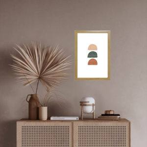 Κάδρο boho abstract art με ξύλινη κορνίζα σε φυσικό χρώμα (32 χ 22 εκ. ) - πίνακες & κάδρα, διακόσμηση σαλονιού - 4