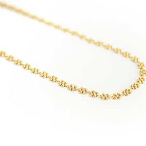 Gold Daisy Chain Necklace - αλυσίδες, ασήμι 925, κοντά, boho