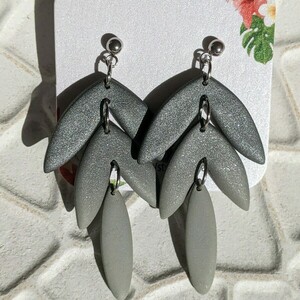 Polymer clay dangle earrings 1 - δάκρυ, πηλός, κρεμαστά, μεγάλα